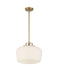 Mystic Gold Pendant Chandelier Lighting 15" Wide Modern Opal White Glass Shade 3-Light Fixture for Dining Room Living House Foyer Kitchen Island Entry