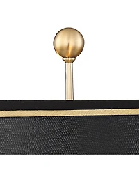 Barnes and Ivy Georgetown Traditional Desk Lamp 28 1/2" Tall Warm Brass with Usb Charging Port Black Shade for Bedroom Living Room Bedside Office