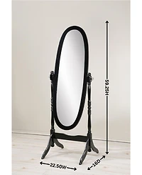 Streamdale Traditional Queen Anna Style Wood Floor Cheval Mirror, White Finish