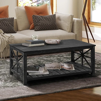 Streamdale Antique Coffee Table with Shelving
