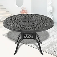 Streamdale 47" Cast Aluminum Patio Table with Umbrella Hole