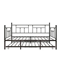 Streamdale Furniture Metal Daybed Frame Twin Size Platform With Trundle, No Box Spring Needed