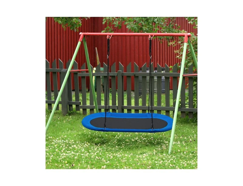 Slickblue Kids Heavy-Duty Saucer Swing Set for Backyard with Adjustable Height