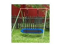 Slickblue Kids Heavy-Duty Saucer Swing Set for Backyard with Adjustable Height