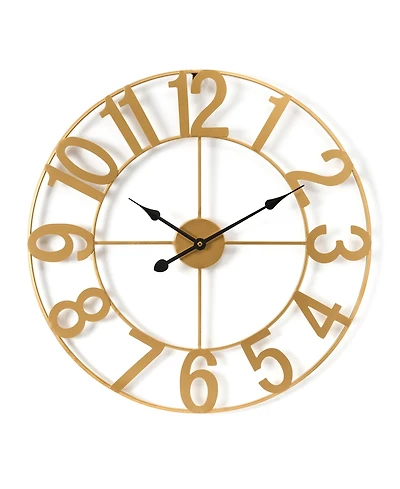 Sorbus Large Wall Clock for Living Room Decor - Numeral Wall Clock for Kitchen - 16-inch Wall Clock Decorative (Gold)