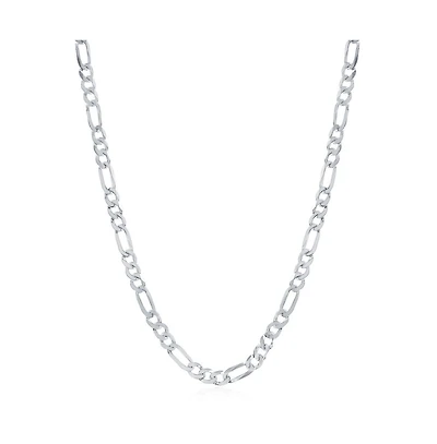 Simona Sterling Silver 4.2mm Figaro Chain - Rhodium Plated