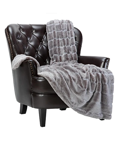 Chanasya Premium Luxurious Soft Faux Frost Tip Fur & Velvety Mink Throw Blanket - Super Cozy for Sofa Chair Couch Bed Living Room