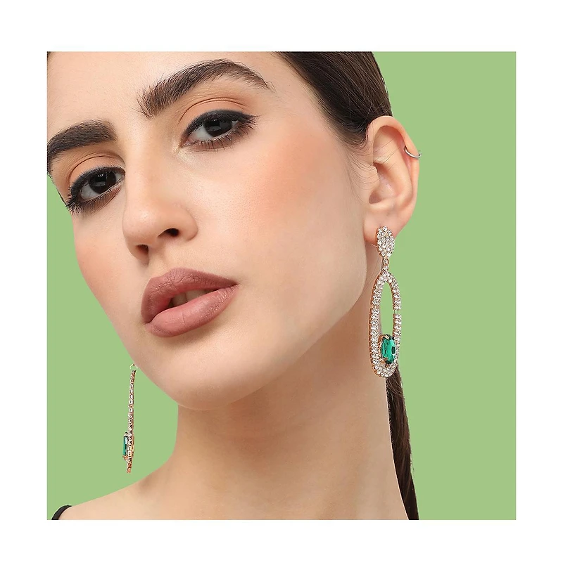 Sohi Women's Royal Heart Drop Earrings