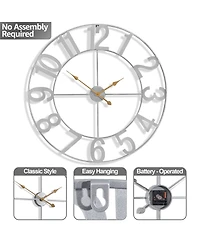 Sorbus 32 inch Large Wall Clock for Living Room Decor (White)
