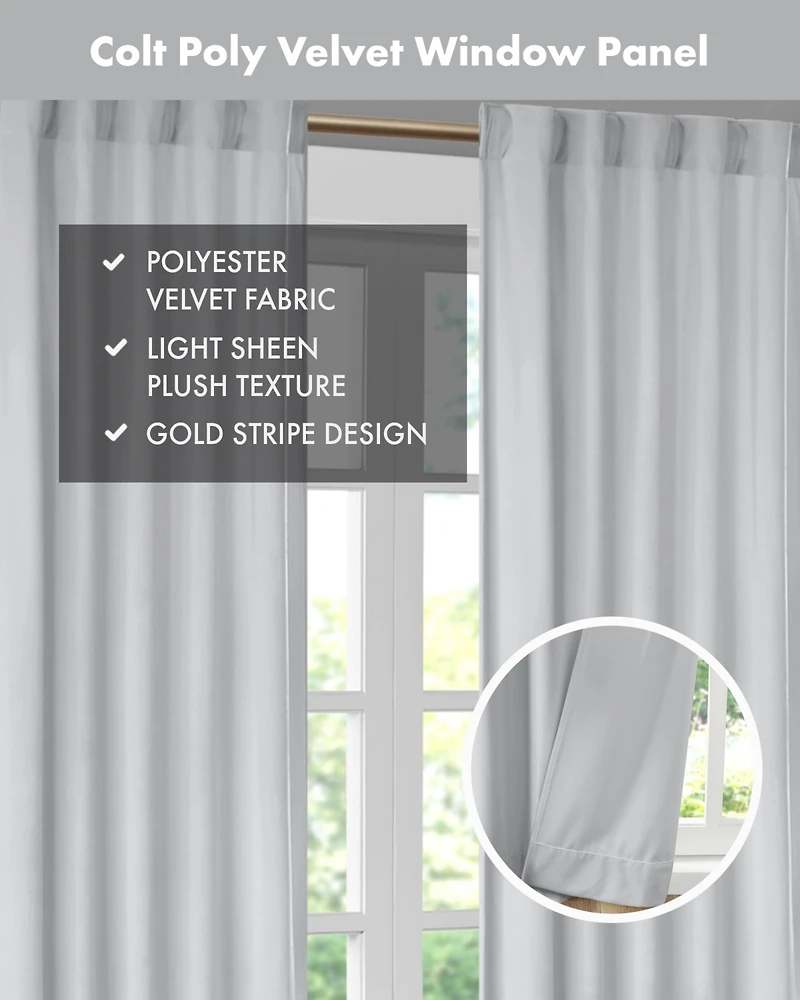 Colt Room Darkening Velvet Curtain Panel Pair, 37"W x 63"L
