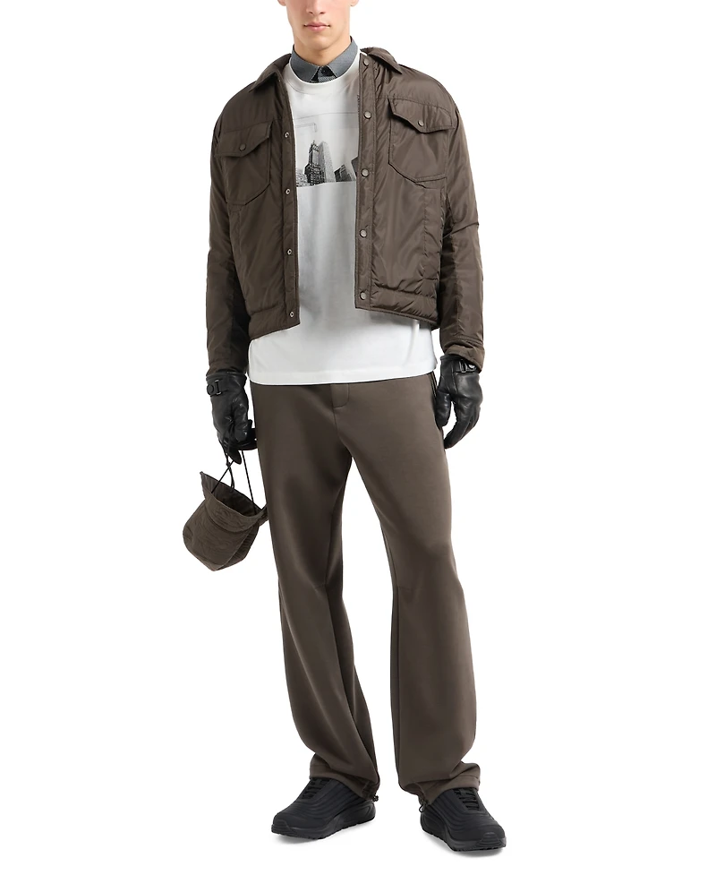 A|X Armani Exchange Men's Short Sleeve Crewneck Building Graphic T-Shirt