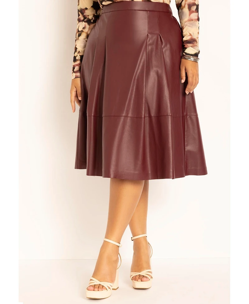 Eloquii Plus Faux Leather Full Midi Skirt