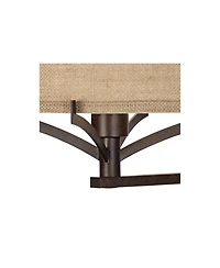Franklin Iron Works Tremont Rustic Farmhouse Swing Arm Wall Lamp Bronze Plug-in Light Fixture Tan Burlap Drum Shade for Bedroom Bedside Living Room