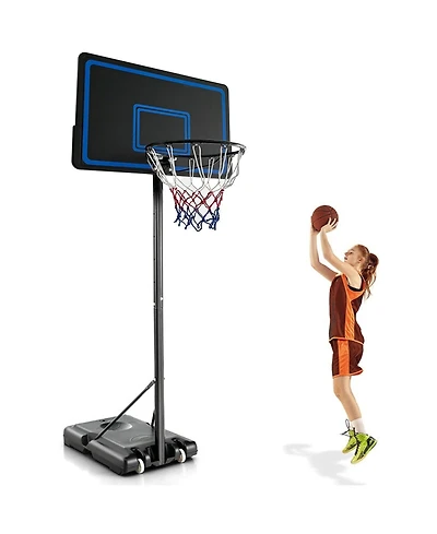 Skonyon 7.5-10FT Portable Adjustable Height Basketball Hoop Goal System with 44-in Shatterproof Backboard