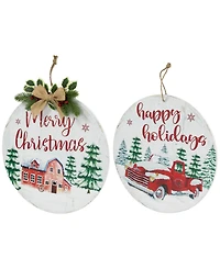 Northlight Wood Wall Signs - 15.75-Inch - Set of 2