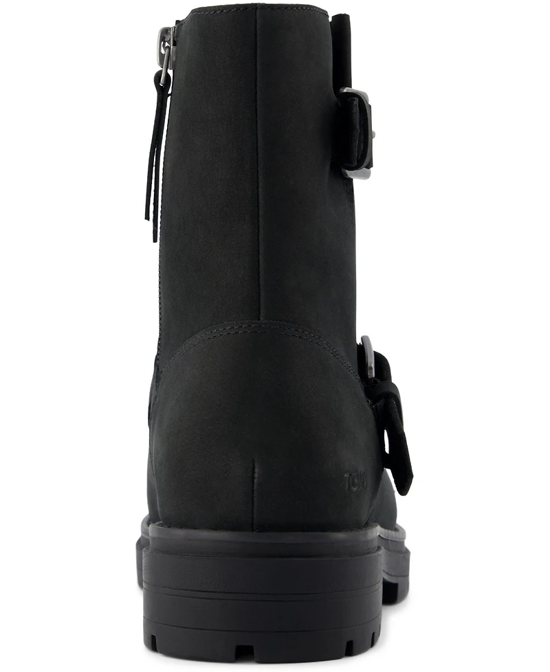 Toms Women's Ionie Moto Buckle Lug Sole Boots