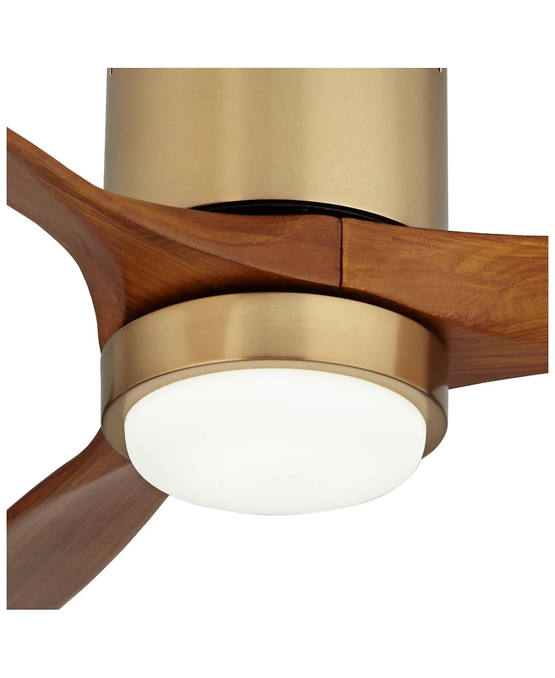 Casa Vieja 52" Windspun Modern Indoor Ceiling Fan 3 Blade Led Light Remote Control Soft Brass Finish Motor Bedroom Hugger Dc Motor