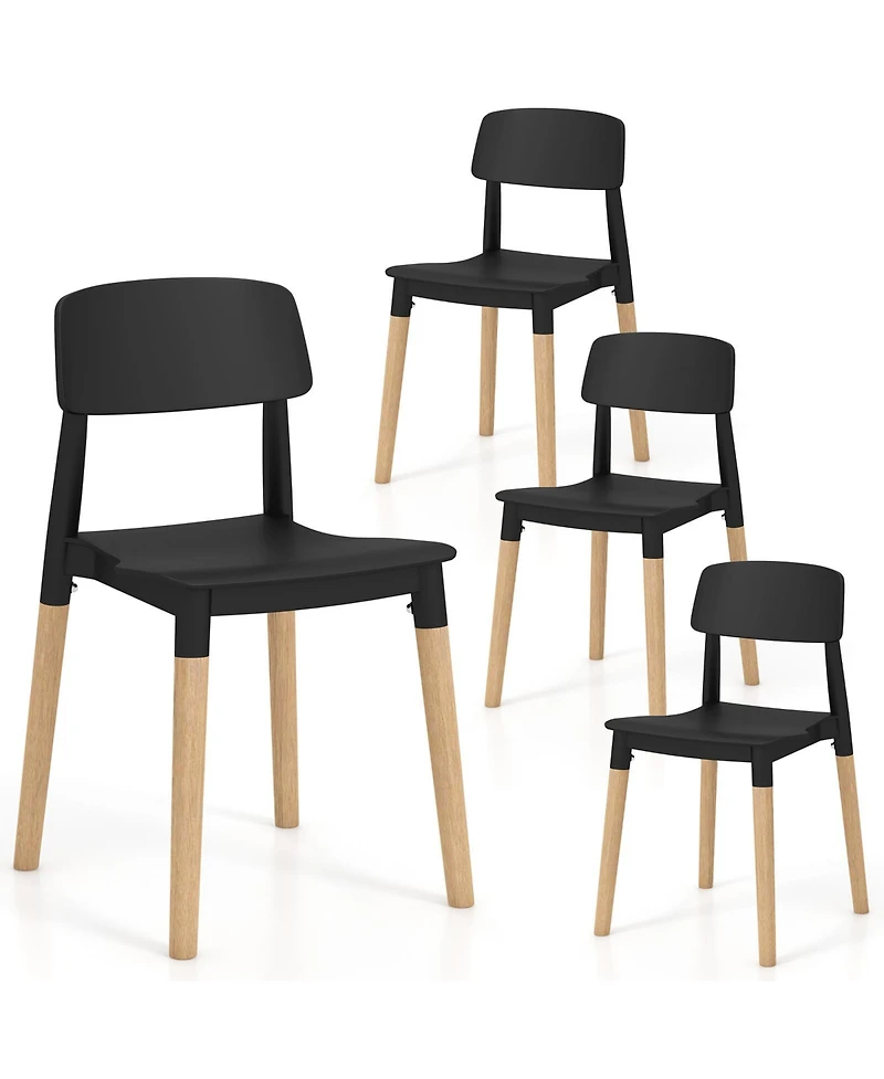 Modern Dining Side Chairs Set of 4 with Ergonomic Backrest for Room