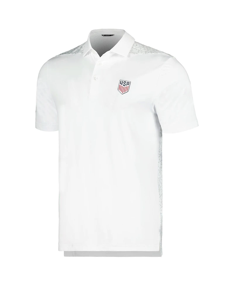 LevelWear Men's White Usmnt Spry Performance Polo