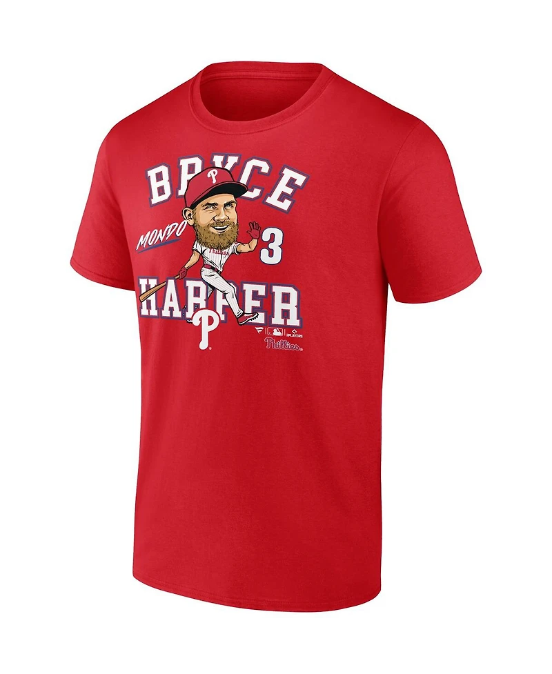 Fanatics Men's Bryce Harper Red Philadelphia Phillies Hometown Caricature T-Shirt