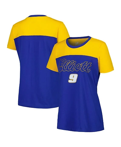 G-iii 4Her by Carl Banks Women's Royal Chase Elliott Cheer Color Blocked T-Shirt