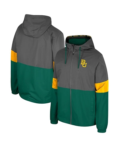 Colosseum Men's Charcoal Baylor Bears Miles Full-Zip Hoodie Jacket