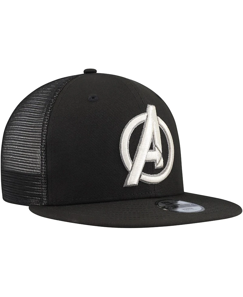 New Era Big Boys and Girls Black the Avengers 9FIFTY Trucker Snapback Hat