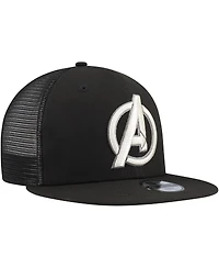 New Era Big Boys and Girls Black the Avengers 9FIFTY Trucker Snapback Hat