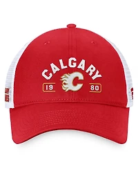 Fanatics Men's Red/White Calgary Flames Free Kick Trucker Adjustable Hat