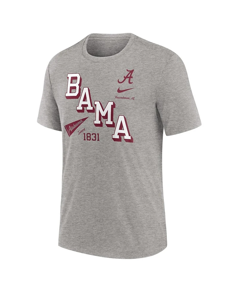 Nike Men's Heather Gray Alabama Crimson Tide Blitz Roll Call Tri-Blend T-Shirt