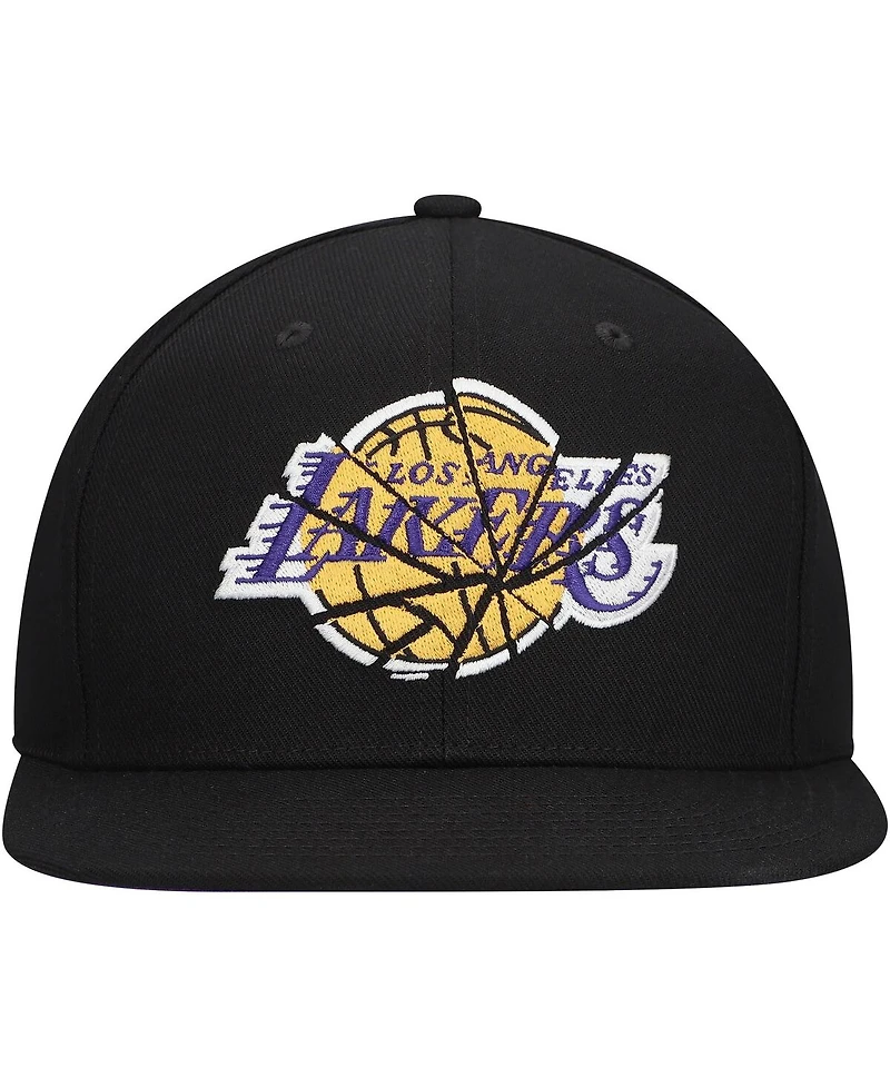 Mitchell & Ness Men's Black Los Angeles Lakers Shattered Snapback Hat