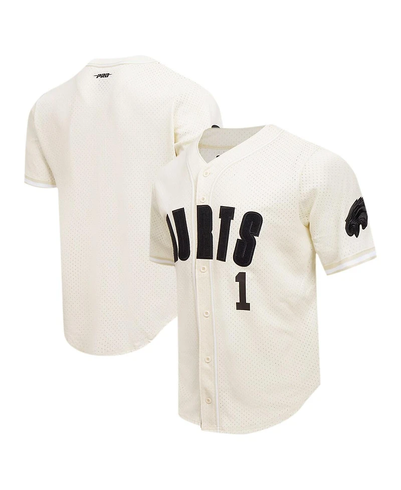 Pro Standard Men's Jalen Hurts Cream Philadelphia Eagles Name Number Triple Tonal Button-Up Baseball Jersey