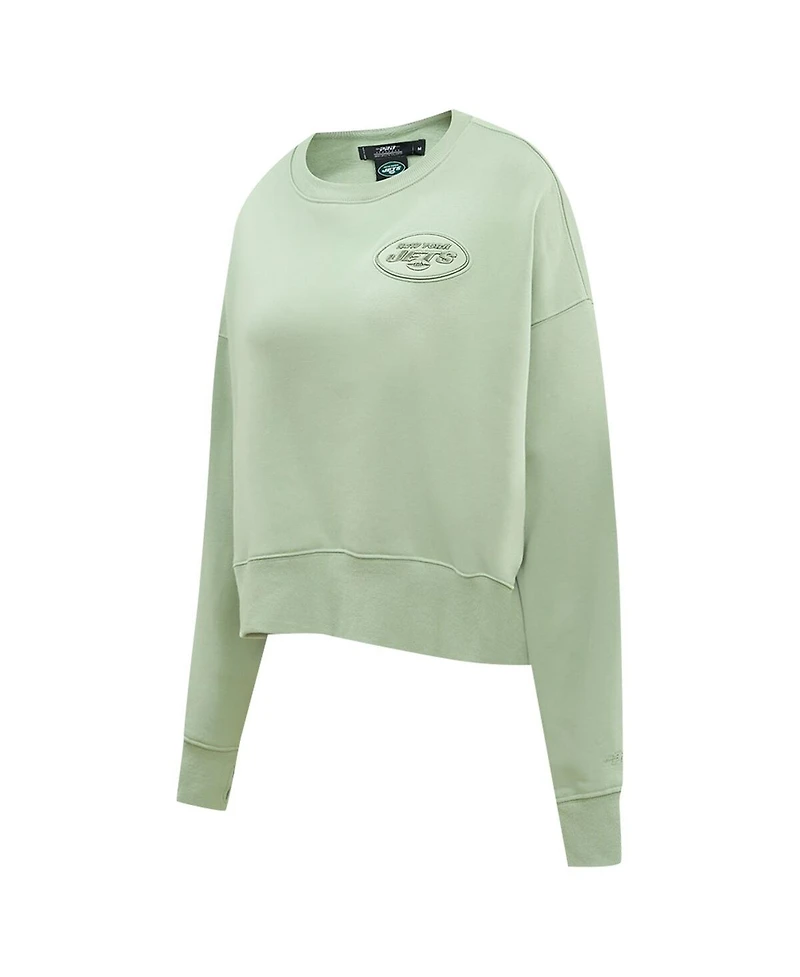 Pro Standard Women's Light Green New York Jets Neutral Pullover Sweatshirt