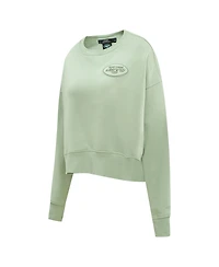 Pro Standard Women's Light Green New York Jets Neutral Pullover Sweatshirt