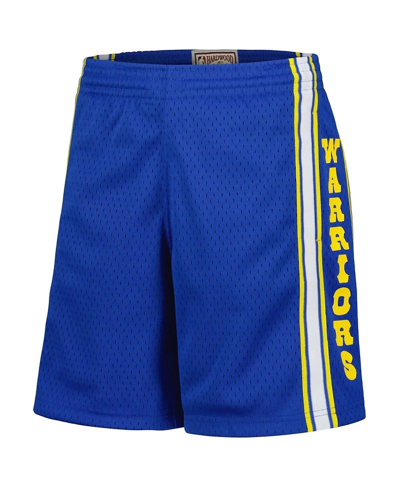 Mitchell & Ness Big Boys and Girls Royal Golden State Warriors Hardwood Classics Swingman Shorts