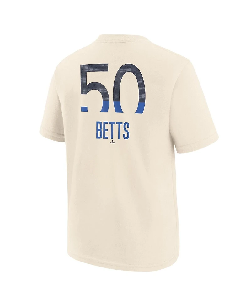 Nike Big Boys and Girls Mookie Betts Cream Los Angeles Dodgers 2024 City Connect Name Number T-Shirt