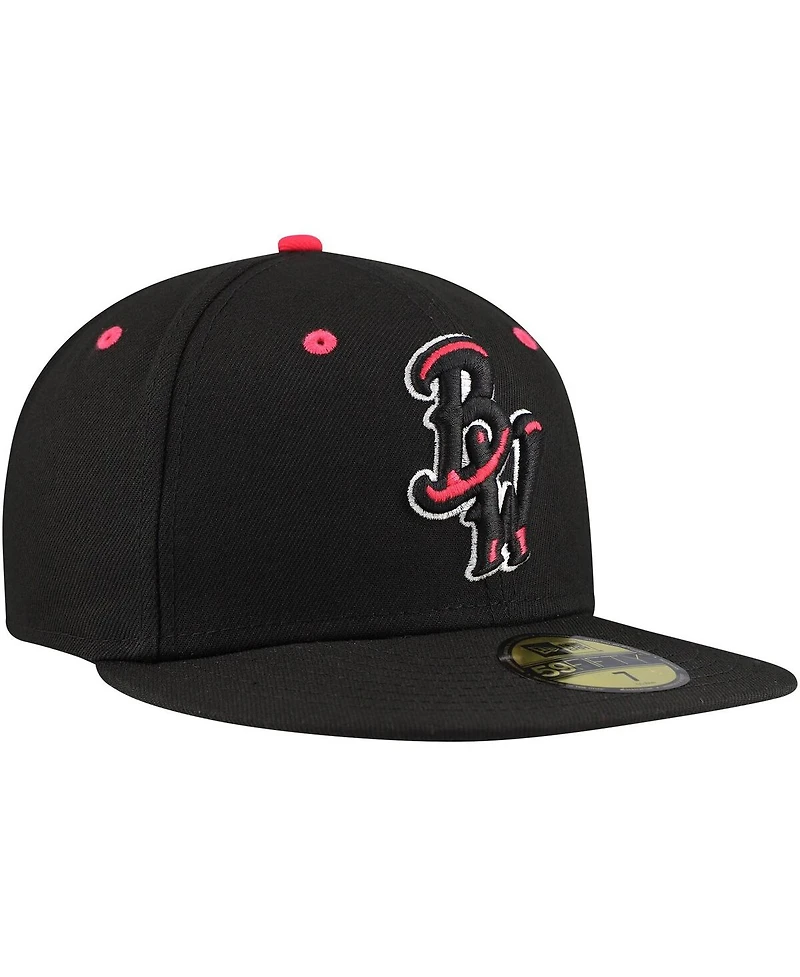 New Era Men's Black Pensacola Blue Wahoos Authentic Collection 59FIFTY Hat