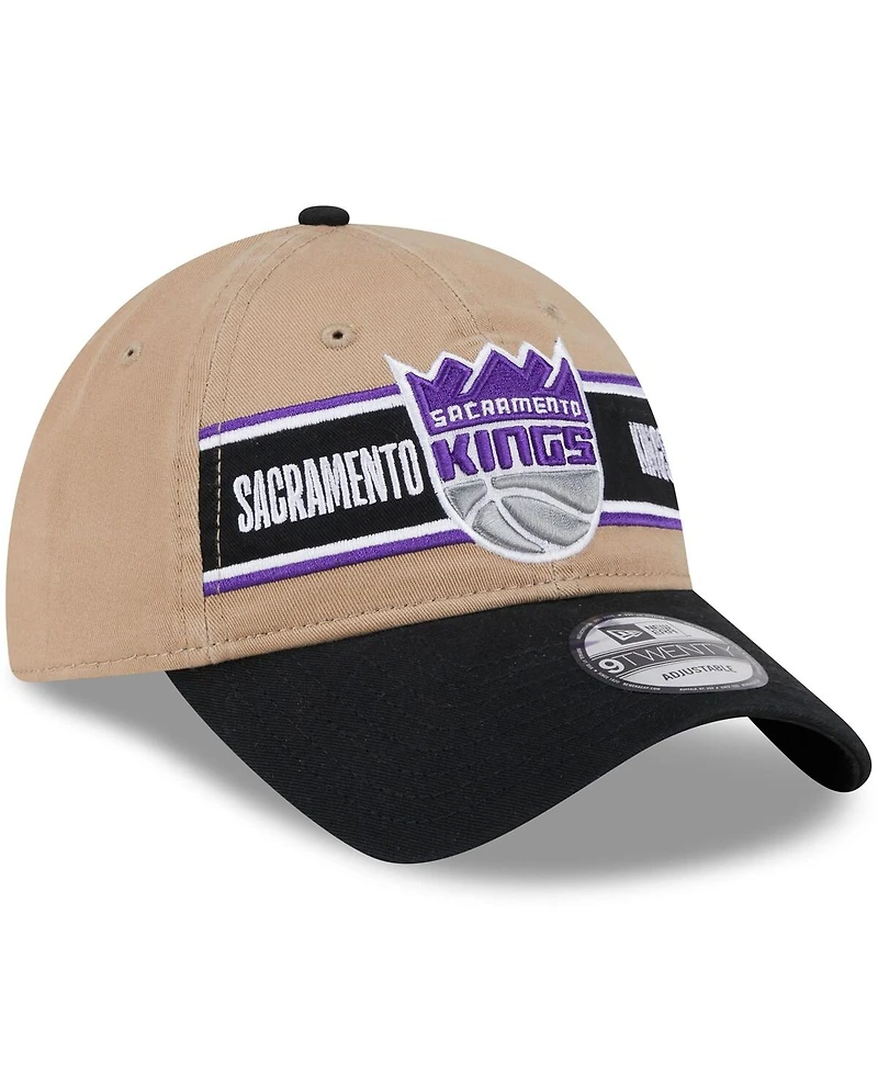 New Era Men's Tan/Black Sacramento Kings 2024 Nba Draft 9TWENTY Adjustable Hat