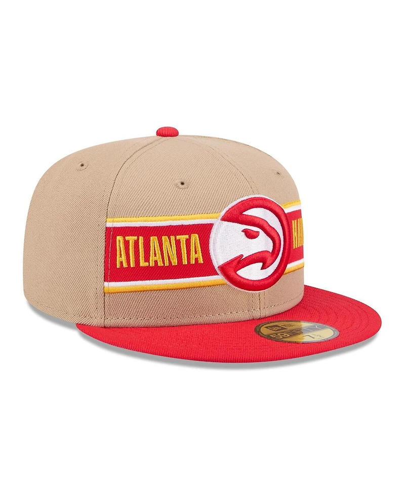 New Era Men's Tan/Red Atlanta Hawks 2024 Nba Draft 59FIFTY Hat
