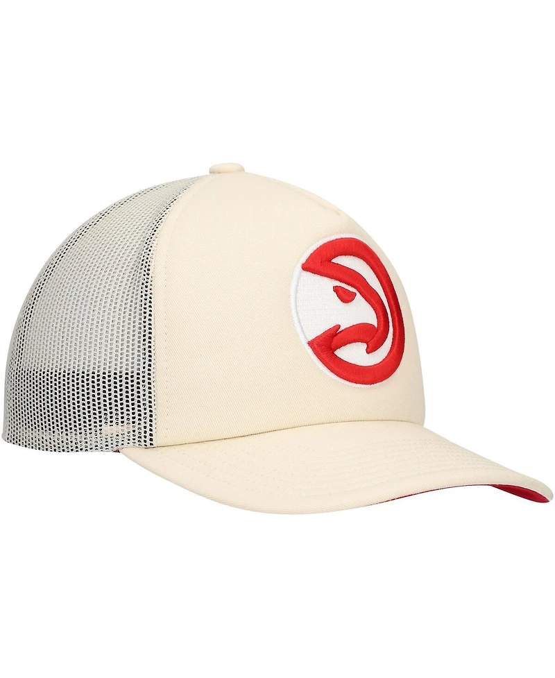 Mitchell & Ness Men's Cream Atlanta Hawks Trucker Adjustable Hat