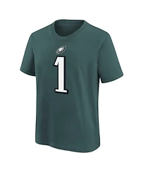 Nike Big Boys and Girls Jalen Hurts Midnight Green Philadelphia Eagles Player Name Number T-Shirt