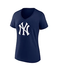 Fanatics Women's Navy New York Yankees Plus Size Mother's Day 1 Mom V-Neck T-Shirt