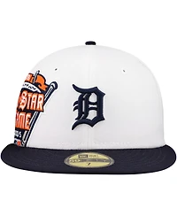 New Era Men's White/Navy Detroit Tigers Major Sidepatch 59FIFTY Hat