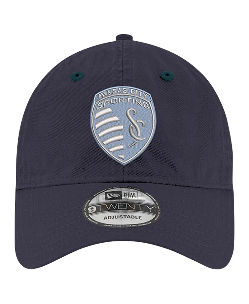 New Era Men's Navy Sporting Kansas City 2024 Jersey Hook 9TWENTY Adjustable Hat