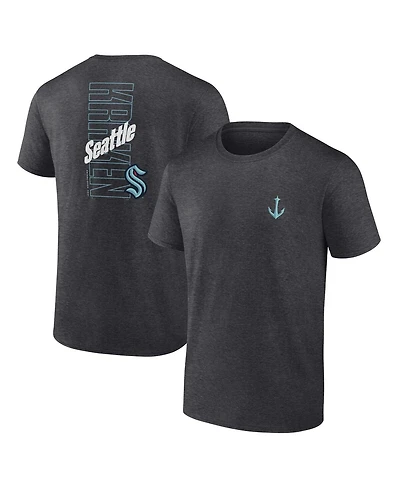 Fanatics Men's Heather Charcoal Seattle Kraken Backbone T-Shirt