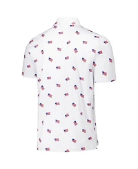 Antigua Men's White Texas Rangers Americana Polo