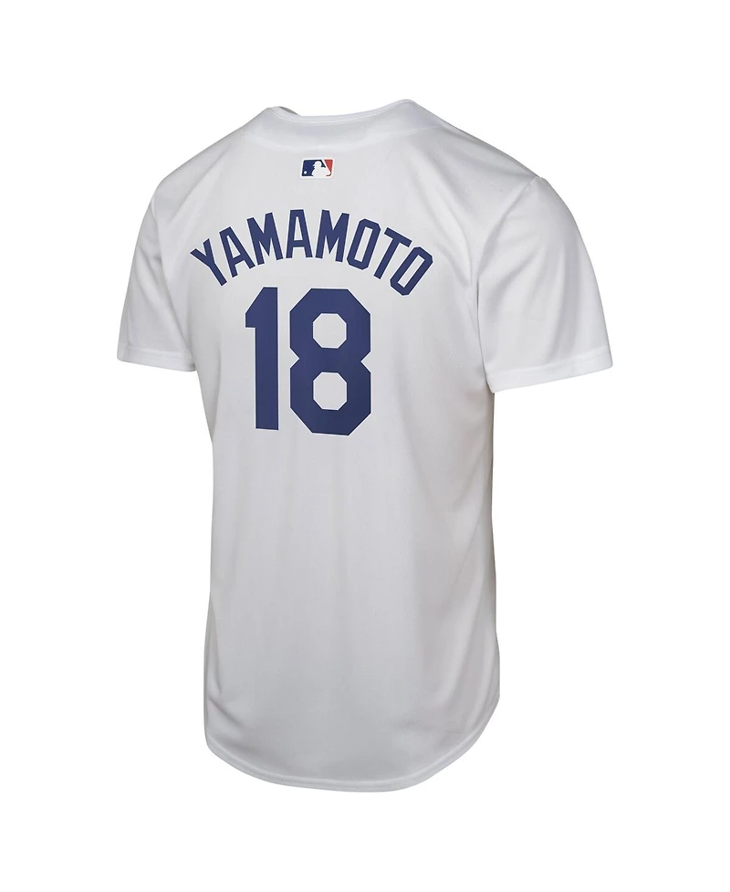Nike Big Boys and Girls Yoshinobu Yamamoto White Los Angeles Dodgers Home Replica Player Jersey