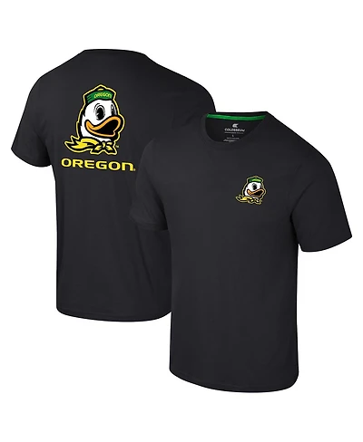 Colosseum Men's Black Oregon Ducks Logo Lockup 2-Hit Active Blend T-Shirt