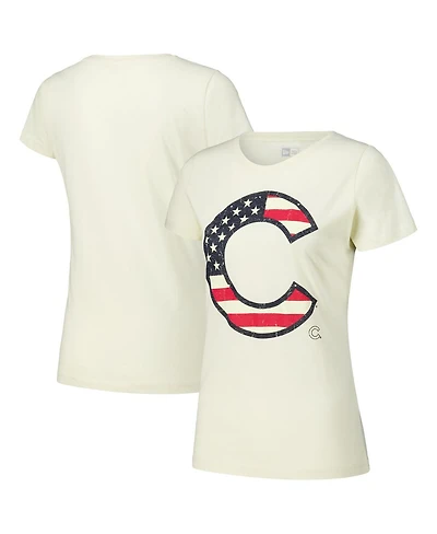 New Era Women's Cream Chicago Cubs Vintage-like T-Shirt