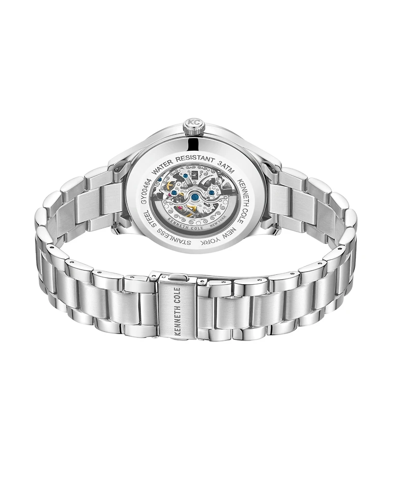 Kenneth Cole New York Men's Automatic Silver Stainless Steel Watch 42MM